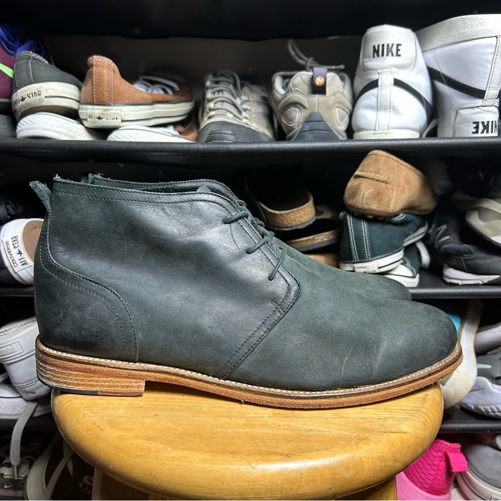 J. Shoes black chukka leather boots